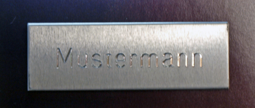 Namensschild f&uuml;r Briefkasten, T&uuml;r, Klingel-Gravurschild 11