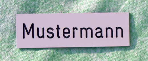 Namensschild f�r Briefkasten, Klingel Gravurschild 2