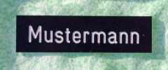 Namensschild f�r Briefkasten, Klingel Gravurschild 1