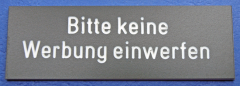 BRIEFKASTENSCHILD BITTE KEINE WERBUNG EINWERFEN